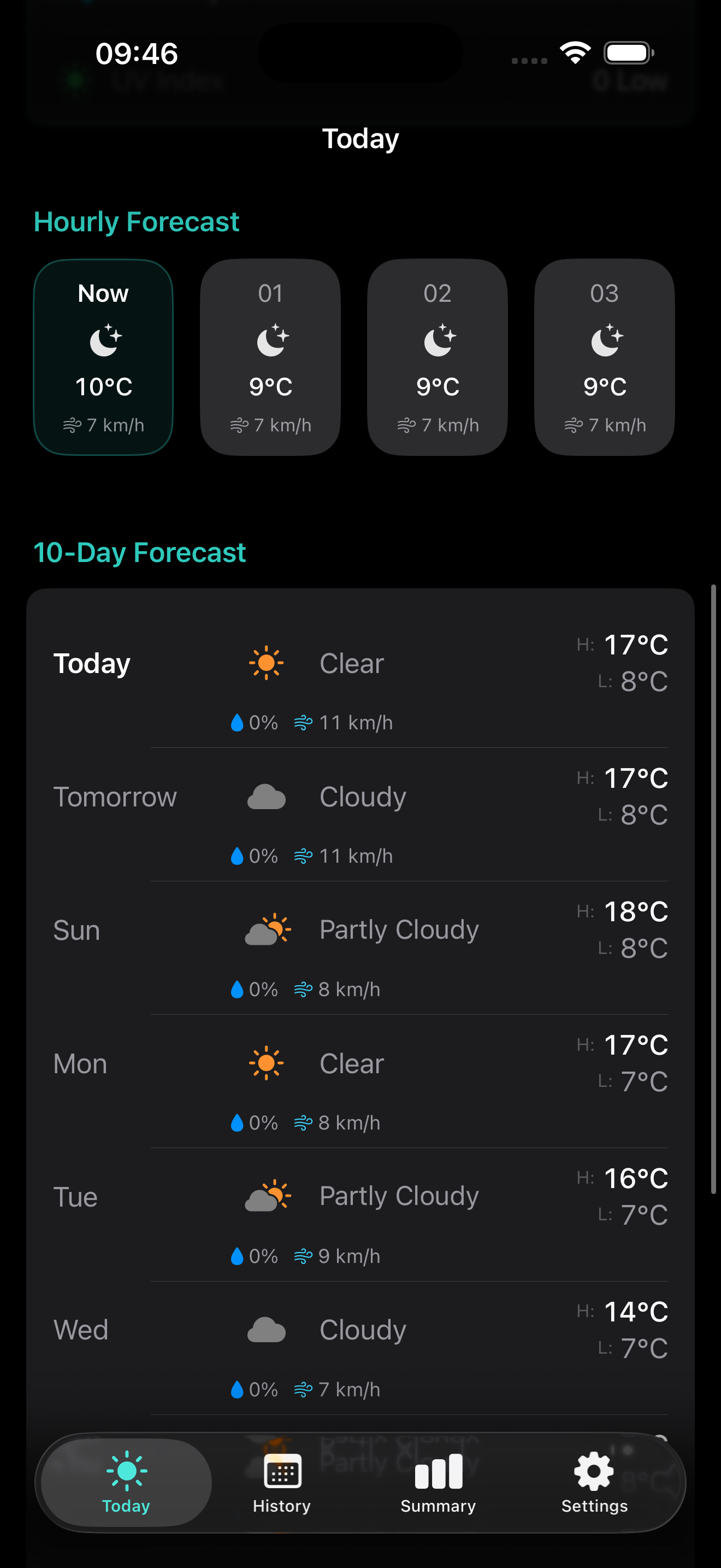 Weather Diary Today Screen